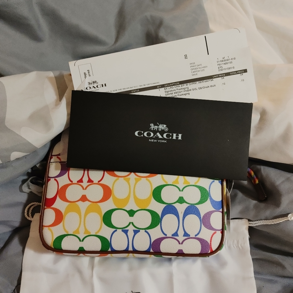 Authentic coach crossbody pride purse